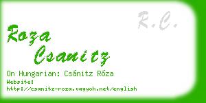 roza csanitz business card