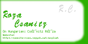 roza csanitz business card